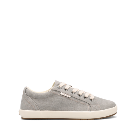 Side angle image of Taos Footwear Star Grey Wash Canvas Size 5