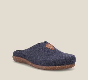 Hero image of My Sweet Wool Navy Wool clog with featuring a removable footbed with arch & metatarsal support, & TR outsole 36