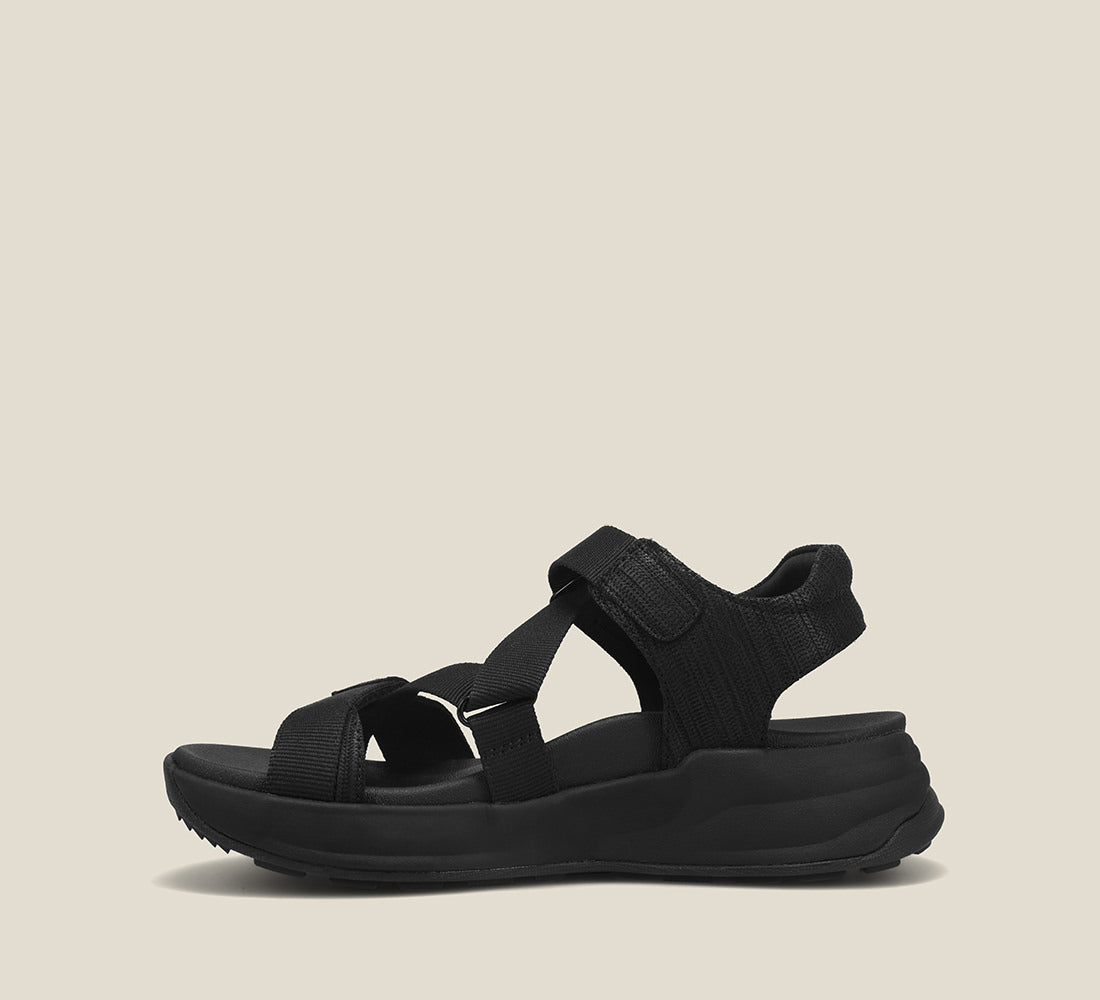 Side angle image of Taos Footwear Super Z Black/Black Size 7