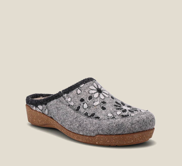 Hero image of Woolderness 2 Grey Spanish Clogs with , V-gore at the topline for adjustibility, faux fur lining,removable footbed, &rubber outsole 36