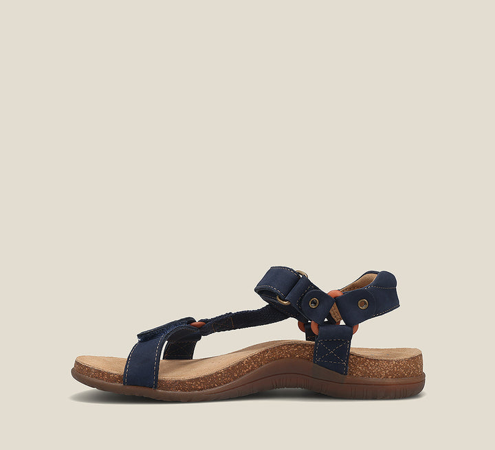 Side angle image of Taos Footwear Mixer Navy Nubuck Size 9