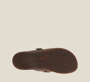 Load image into Gallery viewer, Outsole Angle of Perfect Espresso Slide sandal on our cork footbed featuring an adjustable strap and rubber outsole

