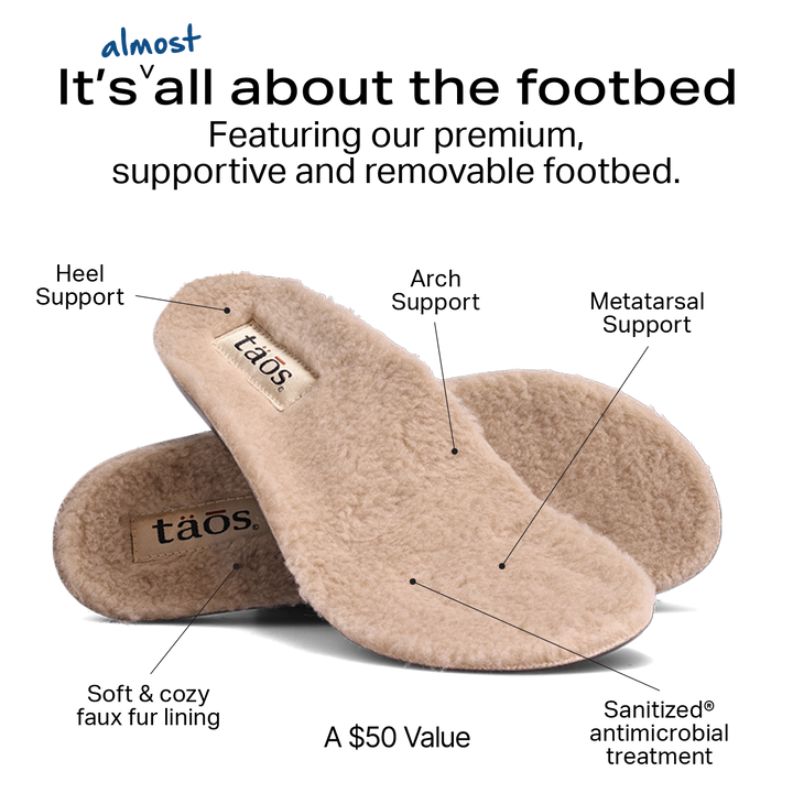 Taos premium removable footbed features and benefits.