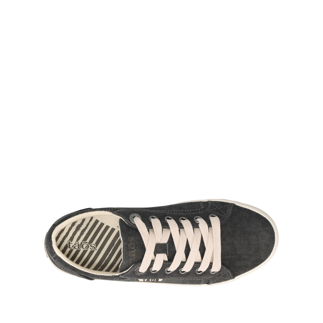Top down image of Taos Footwear Star Charcoal Wash Canvas Size 5