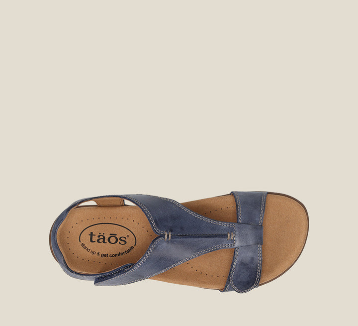 Top down image of Taos Footwear The Show Dark Blue Size 6