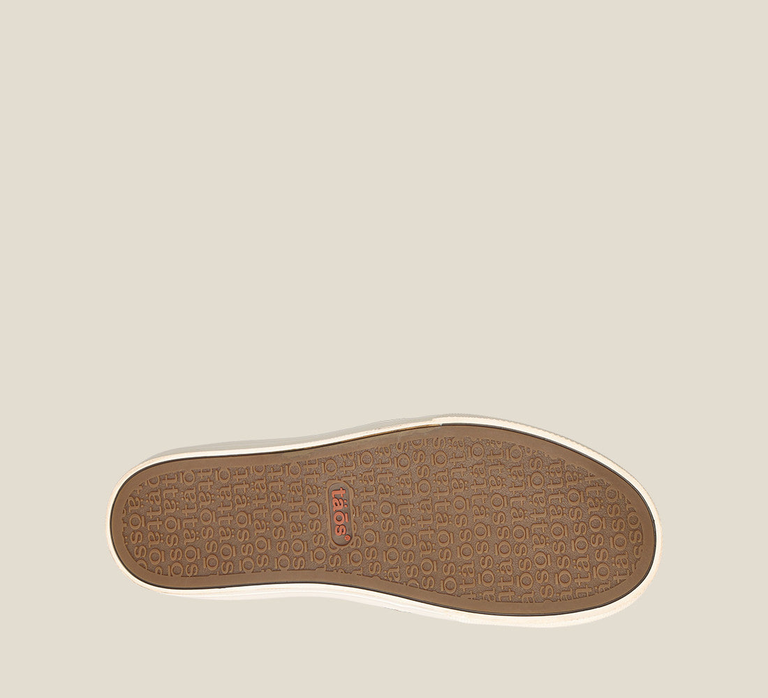 Outsole Angle of Twin Gore Lux Steel Leather double gore slip on featuring our curves & pods removable footbed &rubber outsole 6