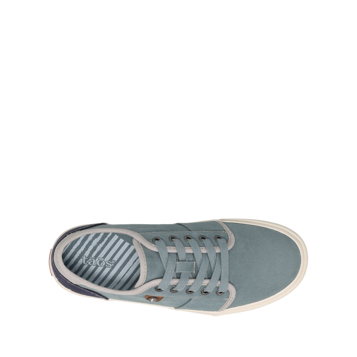 Top down image of Super Soul canvas sneaker featuring a polyurethane removable footbed with rubber outsole