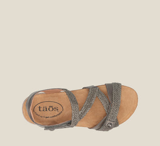 Load image into Gallery viewer, Top down image of Taos Footwear Trulie Dark Grey Size 36
