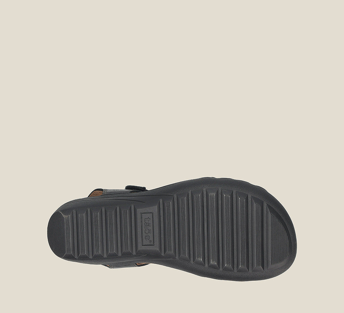 Outsole image of Taos Footwear Mellow Black Size 6