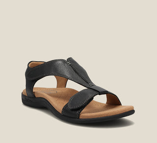 Load image into Gallery viewer, The Show, modern t-strap sandal featuring two adjustable hook and loops and flexible durable rubber outsole. Learn more on TaosFootwear.com.
