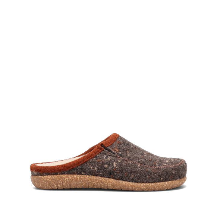 Side angle image of Taos Footwear Wooltastic Chocolate Speckled Wool Size 38