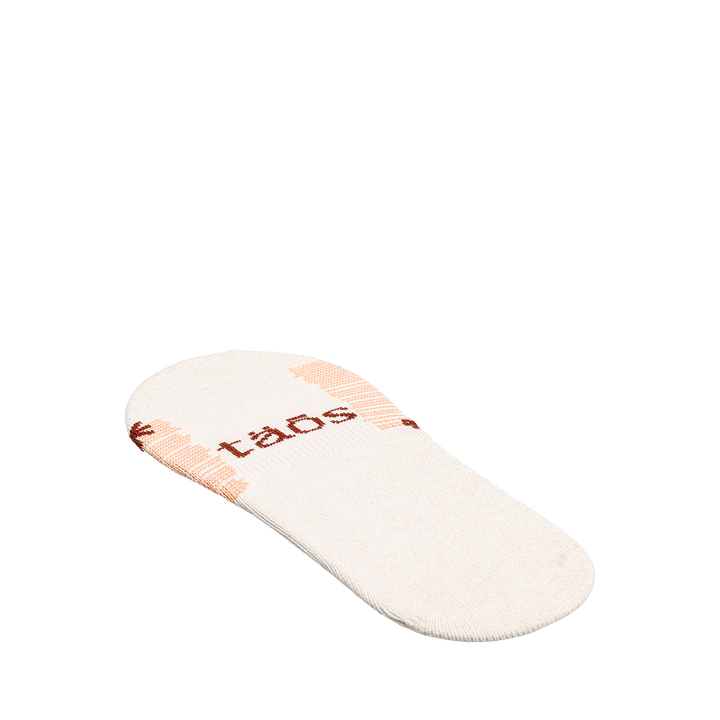 Side angle image of Taos Footwear No Show Stars and Stripes Socks Single White/Peach Size Large