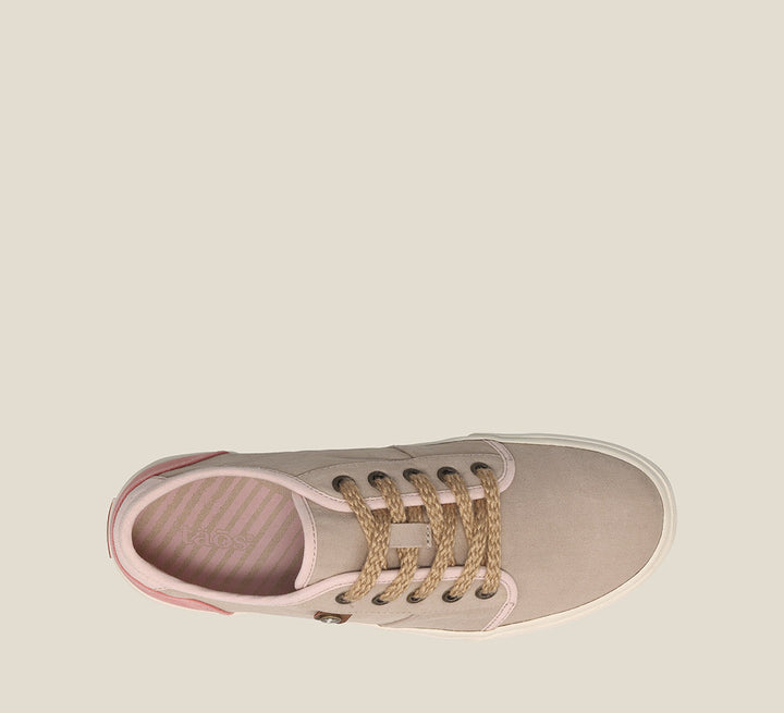 Top down image of Super Soul canvas sneaker featuring a polyurethane removable footbed with rubber outsole