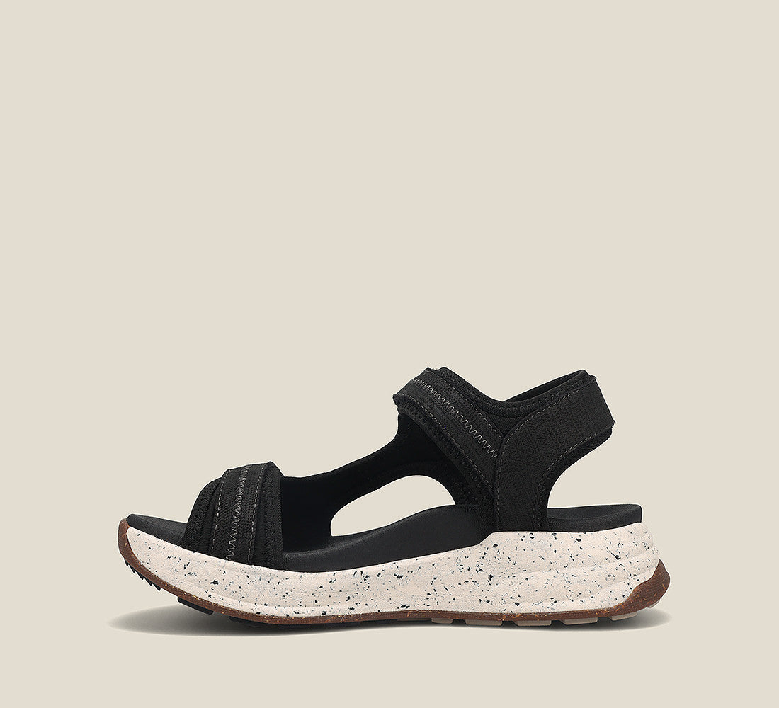 Side angle image of Taos Footwear Super Side Black Emboss Size 9