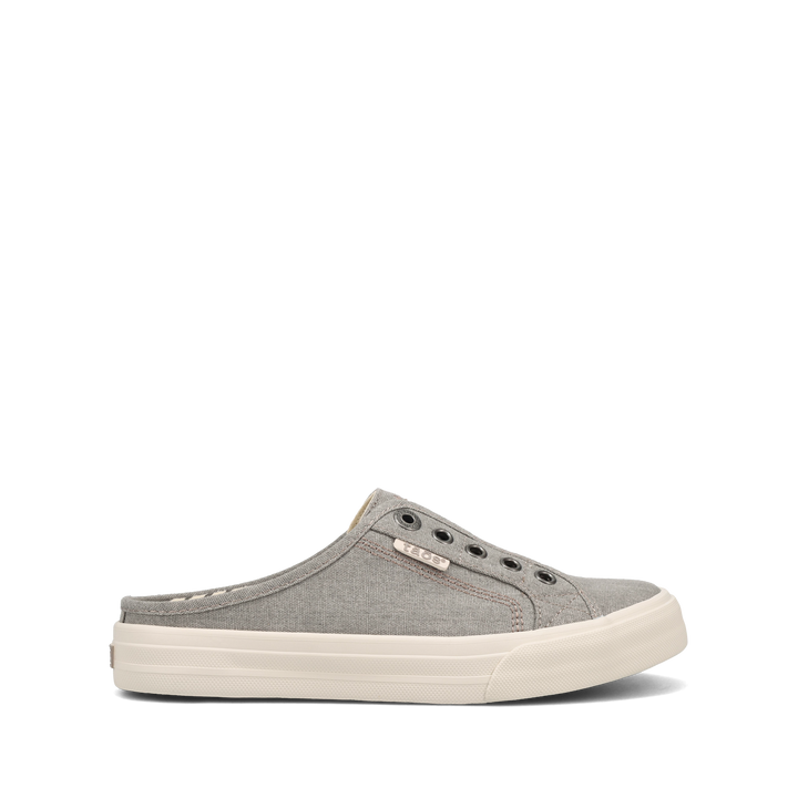 Side angle image of Taos Footwear Ez Soul Grey Wash Canvas Size 6