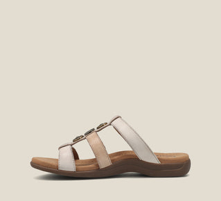 Load image into Gallery viewer, side image of Prize 4 Stone Multi leather slide on Sandals
