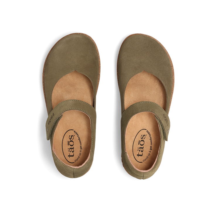 Top down Image of Success Olive Suede 38