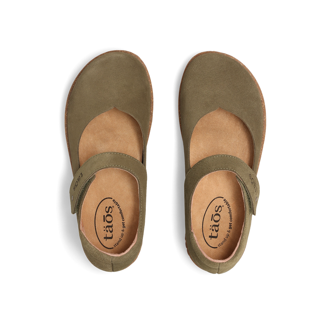 Top down Image of Success Olive Suede 38