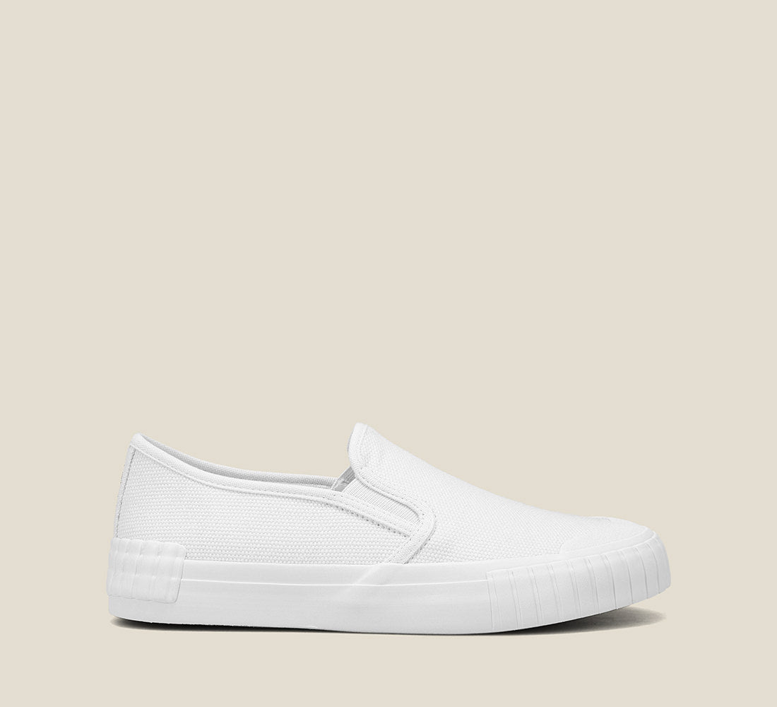Side image of Double Vision White Canvas Shoe