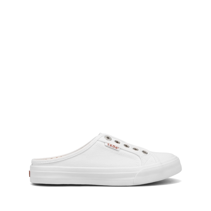 Side angle image of Taos Footwear Ez Soul White Canvas Size 6