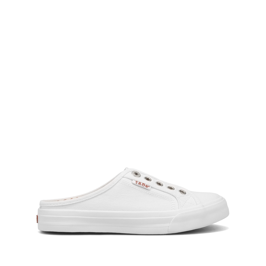 Side angle image of Taos Footwear Ez Soul White Canvas Size 6