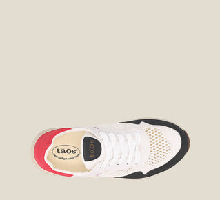 Load image into Gallery viewer, Top down image of Taos Footwear Direction White/Red Multi Size 11
