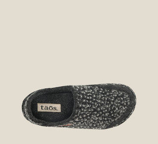 Load image into Gallery viewer, &quot;Instep image of Convertawool Charcoal Plush Wool slip on with back
