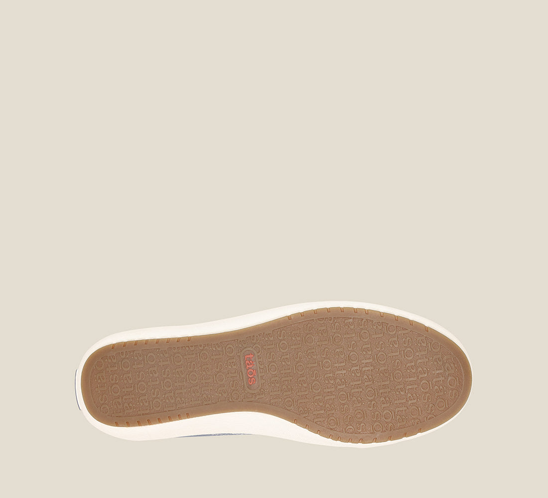 outsole image of Startup Cappuccino Distressed sneaker with an outside zipper and rubber outsole.