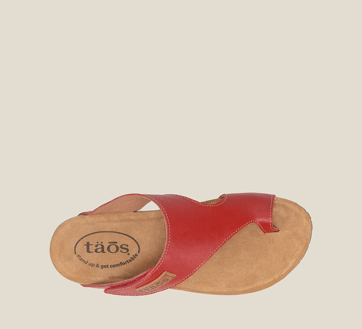 Top angle image of Taos Footwear Loop Red Size 42