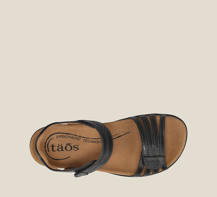 Top down image of Taos Footwear Mellow Black Size 6
