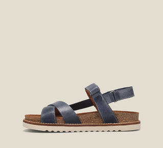Load image into Gallery viewer, Side angle image of Taos Footwear Sideways Dark Blue Size 42
