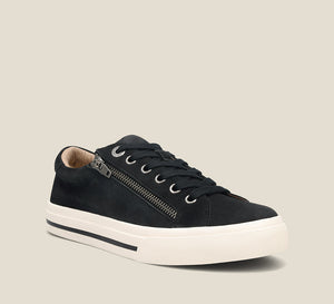 Hero image of Z Soul Black canvas lace up sneaker featuring an outside curves & pods removable footbed & rubber outsole