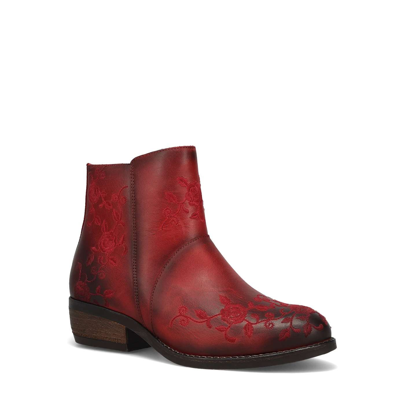 Taos Women's Privilege Mid-Calf Boot - Floral Embroidery, 7" Shaft, 1.75" Heel, Leather Upper