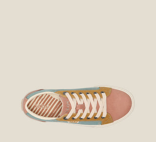 Load image into Gallery viewer, Top down Angle of Plim Soul Beach Multi Canvas sneaker with Curves &amp; Pods removable footbed with Soft Support and rubber outsole.
