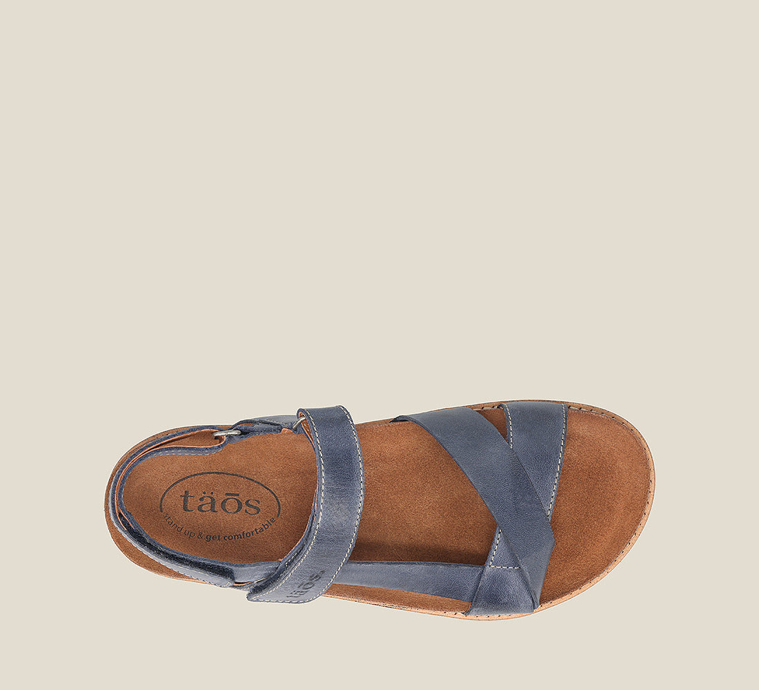 Top down image of Taos Footwear Sideways Dark Blue Size 42