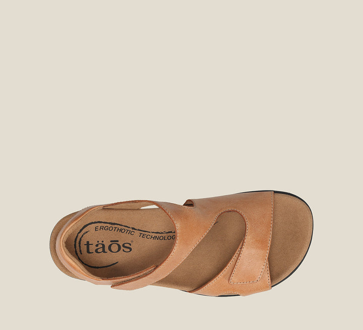 Top down image of Taos Footwear Serene Caramel Size 11