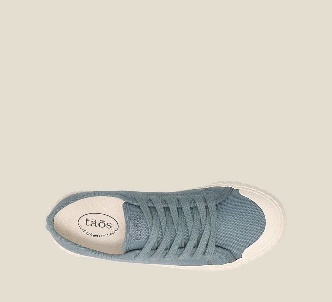 top image of One Vision Clay cotton lace up sneaker with rubber outsole