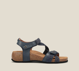 Load image into Gallery viewer, Side angle image of Taos Footwear Trulie Navy Size 36
