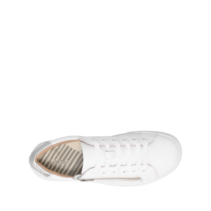 Top down Image of Z Soul Lux White/Silver Size 6.5