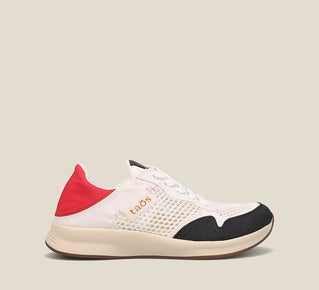 Load image into Gallery viewer, Side angle image of Taos Footwear Direction White/Red Multi Size 11
