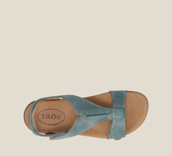 Top angle image of Taos Footwear The Show Teal Size 6