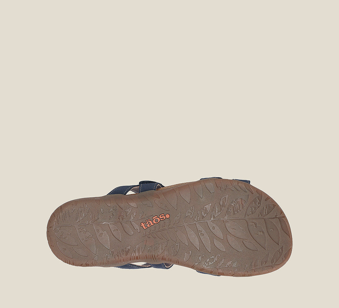 Outsole image of Taos Footwear Bandalero Navy Nubuck Size 6