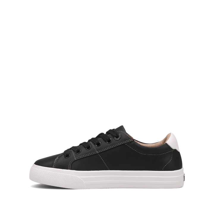 Side image of Heart and Soul Lux sneaker with lacesand removable footbed with rubber outsole