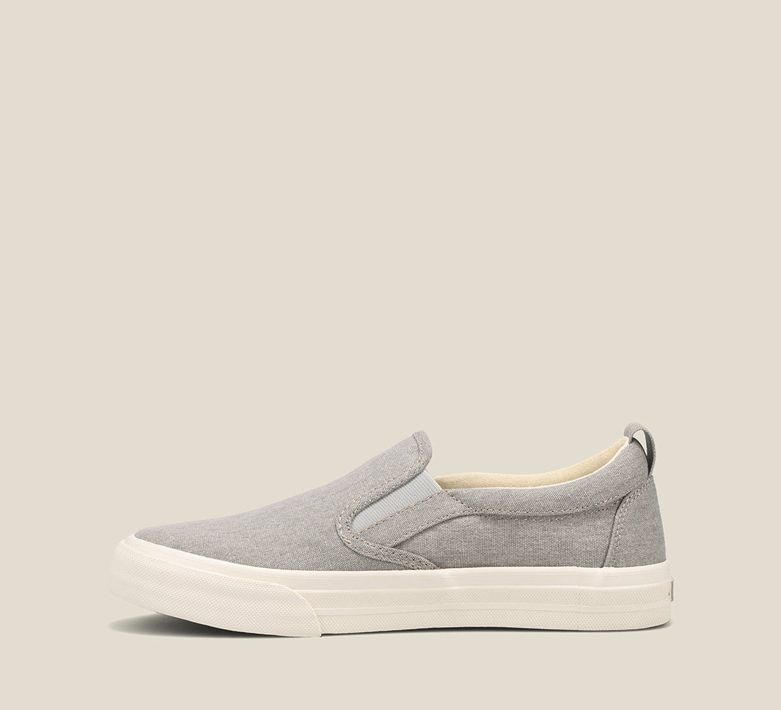 Instep of Rubber Soul Grey Wash Canvas Canvas slip-on sneaker,polyurethane removable footbed with rubber outsole 6