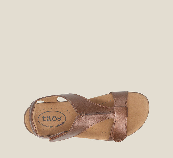 Top down image of Taos Footwear The Show Bronze Size 6