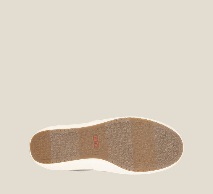 Outsole Angle of Dandy Grey Wash Canvas Flexible slip-on shoe with a polyurethane removable footbed with rubber outsole 6
