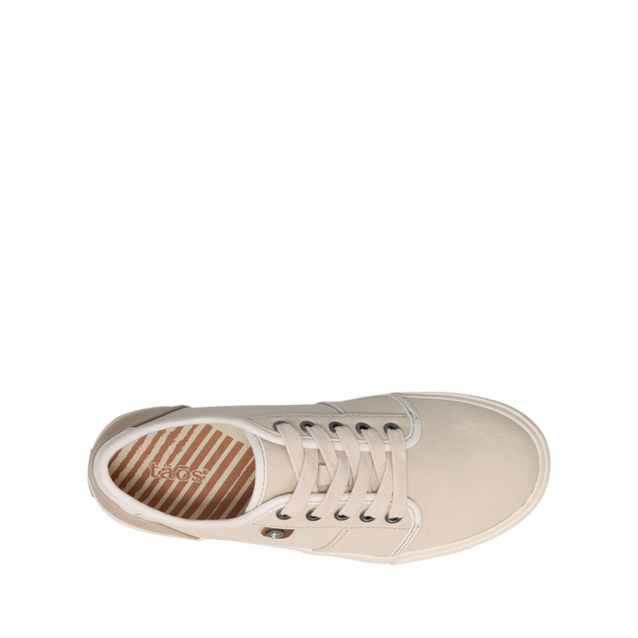 Top down image of Super Soul canvas sneaker featuring a polyurethane removable footbed with rubber outsole