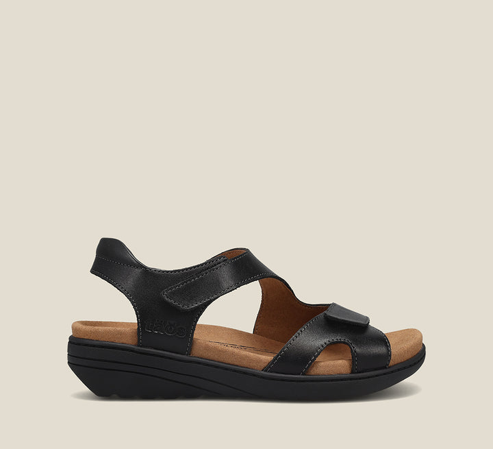 Side angle image of Taos Footwear Serene Black Size 7