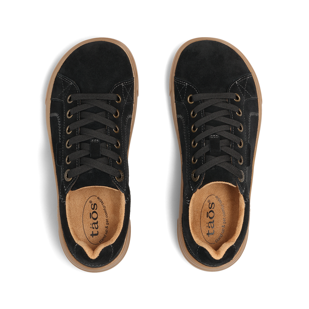 Top down image of Champ Black Suede Size 6