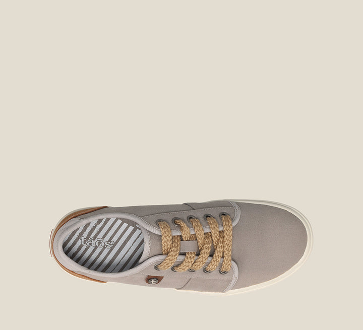 Top down image of Super Soul canvas sneaker featuring a polyurethane removable footbed with rubber outsole